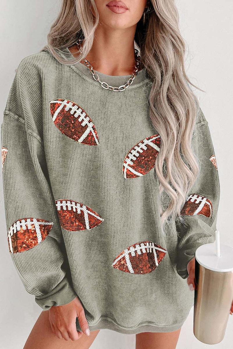 Sequin Football Sweatshirt – Biana and Me
