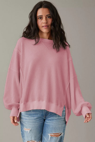 Oversized Bishop Knit Split Sleeve Sweatshirt