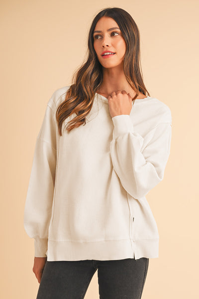 Oversized Bishop Knit Split Sleeve Sweatshirt