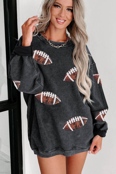 Sequin Football Sweatshirt