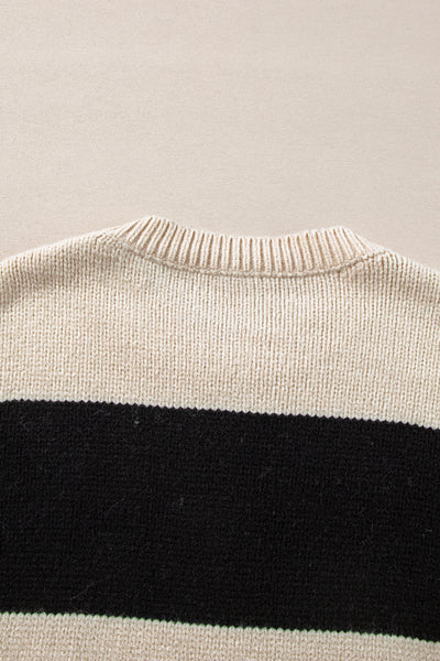 Loose Colorblock Pullover Sweater