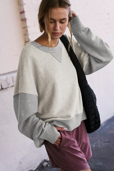 Thumbhole Block Sweatshirt