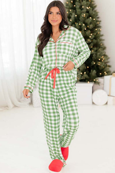 Festive Plaid Pajama Set