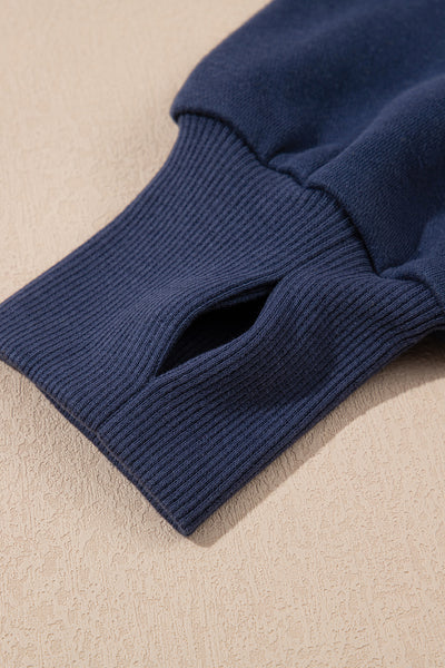 Thumbhole Block Sweatshirt