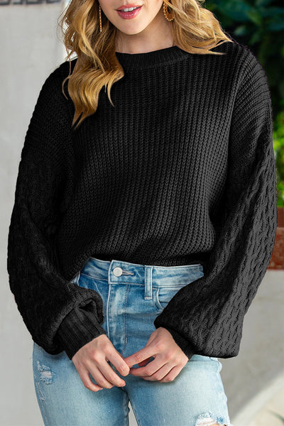 Chunky Knit Shoulder Drop Sweater