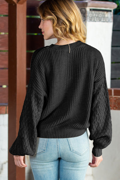 Chunky Knit Shoulder Drop Sweater