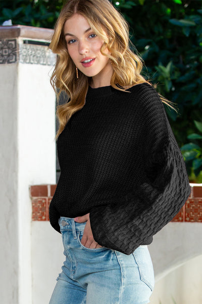 Chunky Knit Shoulder Drop Sweater