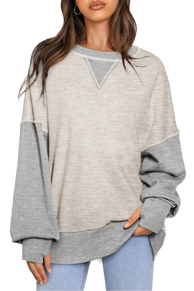 Thumbhole Block Sweatshirt