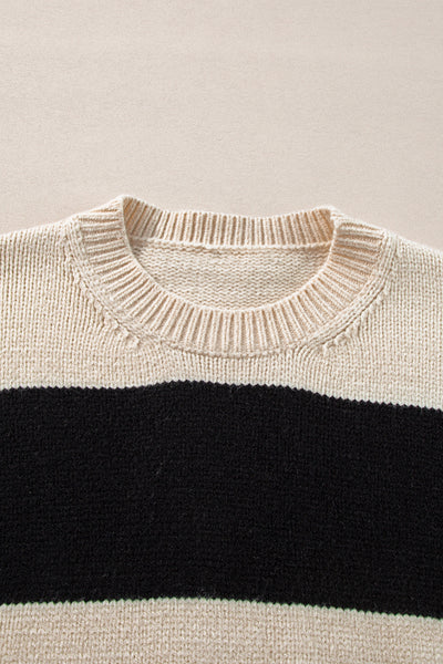 Loose Colorblock Pullover Sweater