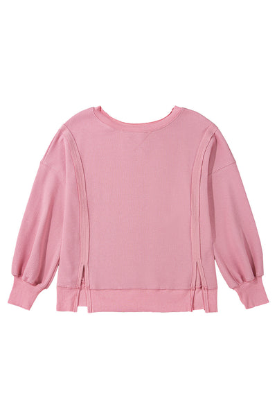 Oversized Bishop Knit Split Sleeve Sweatshirt