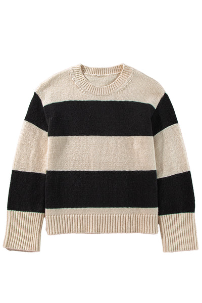 Loose Colorblock Pullover Sweater