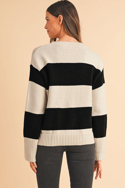 Loose Colorblock Pullover Sweater