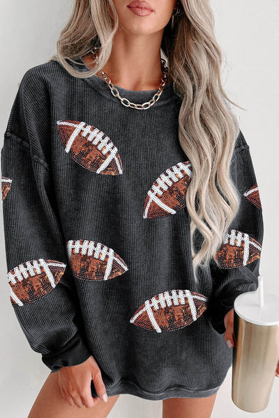 Sequin Football Sweatshirt