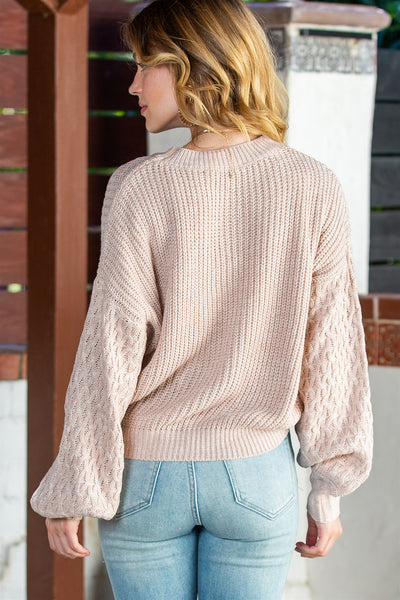 Chunky Knit Shoulder Drop Sweater