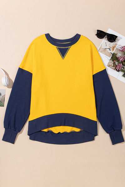 Thumbhole Block Sweatshirt