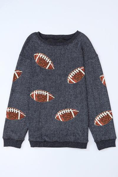 Sequin Football Sweatshirt