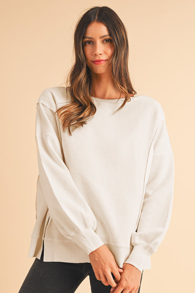 Oversized Bishop Knit Split Sleeve Sweatshirt