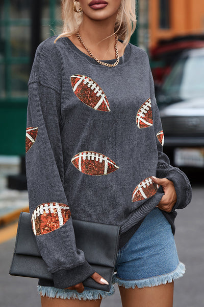 Sequin Football Sweatshirt