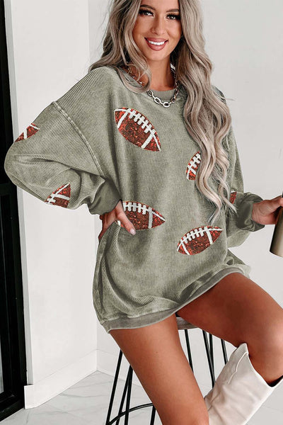 Sequin Football Sweatshirt