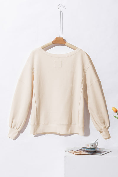 Oversized Bishop Knit Split Sleeve Sweatshirt