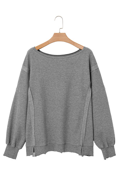 Oversized Bishop Knit Split Sleeve Sweatshirt