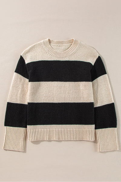 Loose Colorblock Pullover Sweater