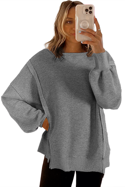 Oversized Bishop Knit Split Sleeve Sweatshirt