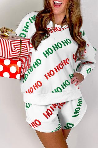 White Christmas "HO HO HO" Pajama Set