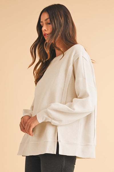 Oversized Bishop Knit Split Sleeve Sweatshirt