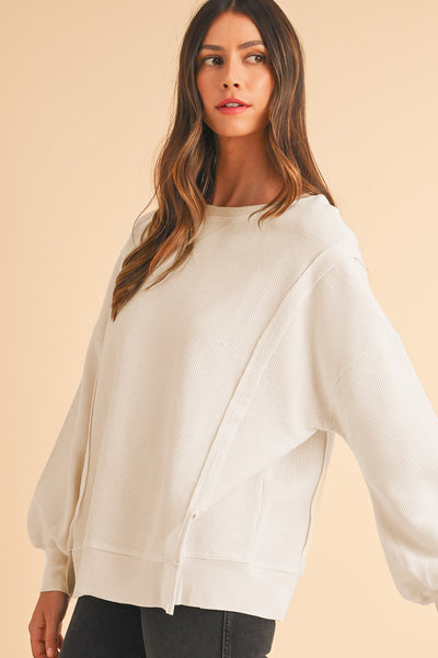 Oversized Bishop Knit Split Sleeve Sweatshirt