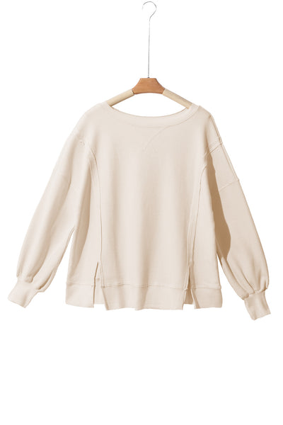 Oversized Bishop Knit Split Sleeve Sweatshirt