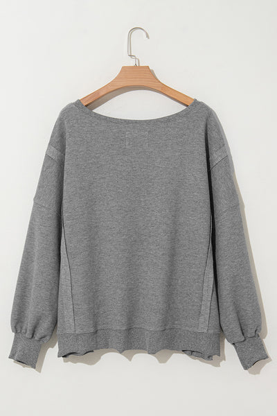 Oversized Bishop Knit Split Sleeve Sweatshirt