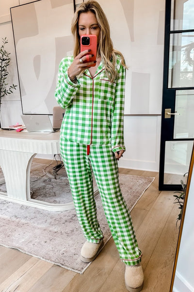 Festive Plaid Pajama Set