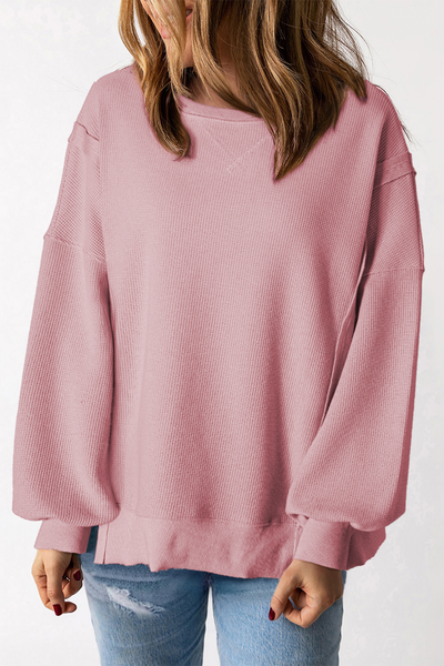 Oversized Bishop Knit Split Sleeve Sweatshirt