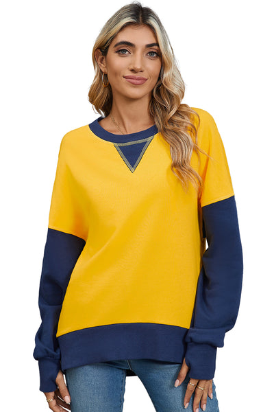 Thumbhole Block Sweatshirt