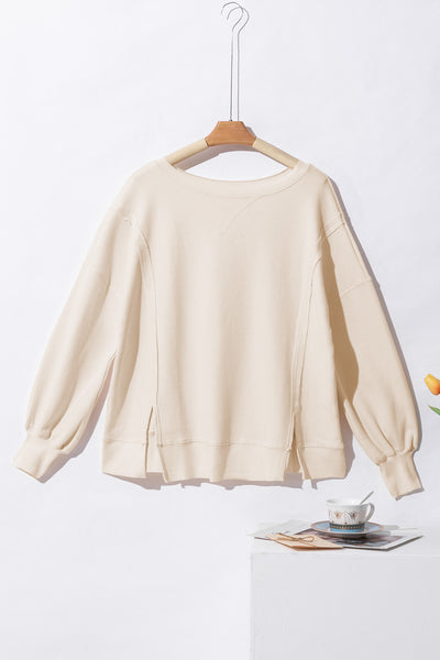 Oversized Bishop Knit Split Sleeve Sweatshirt