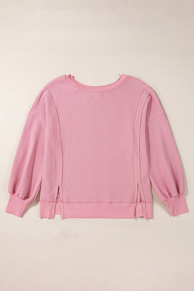 Oversized Bishop Knit Split Sleeve Sweatshirt