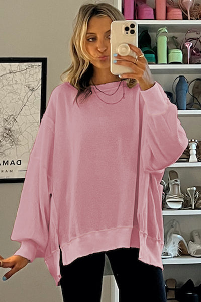 Oversized Bishop Knit Split Sleeve Sweatshirt