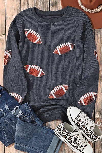 Sequin Football Sweatshirt