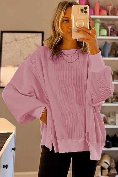 Oversized Bishop Knit Split Sleeve Sweatshirt