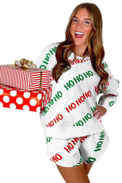 White Christmas "HO HO HO" Pajama Set