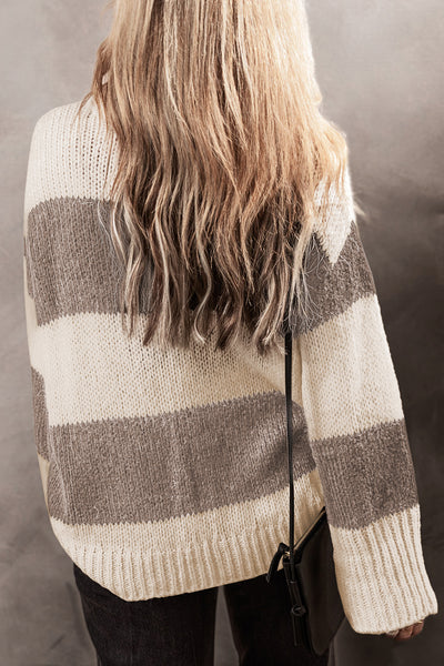 Loose Colorblock Pullover Sweater