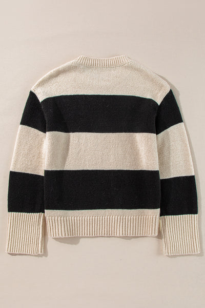 Loose Colorblock Pullover Sweater