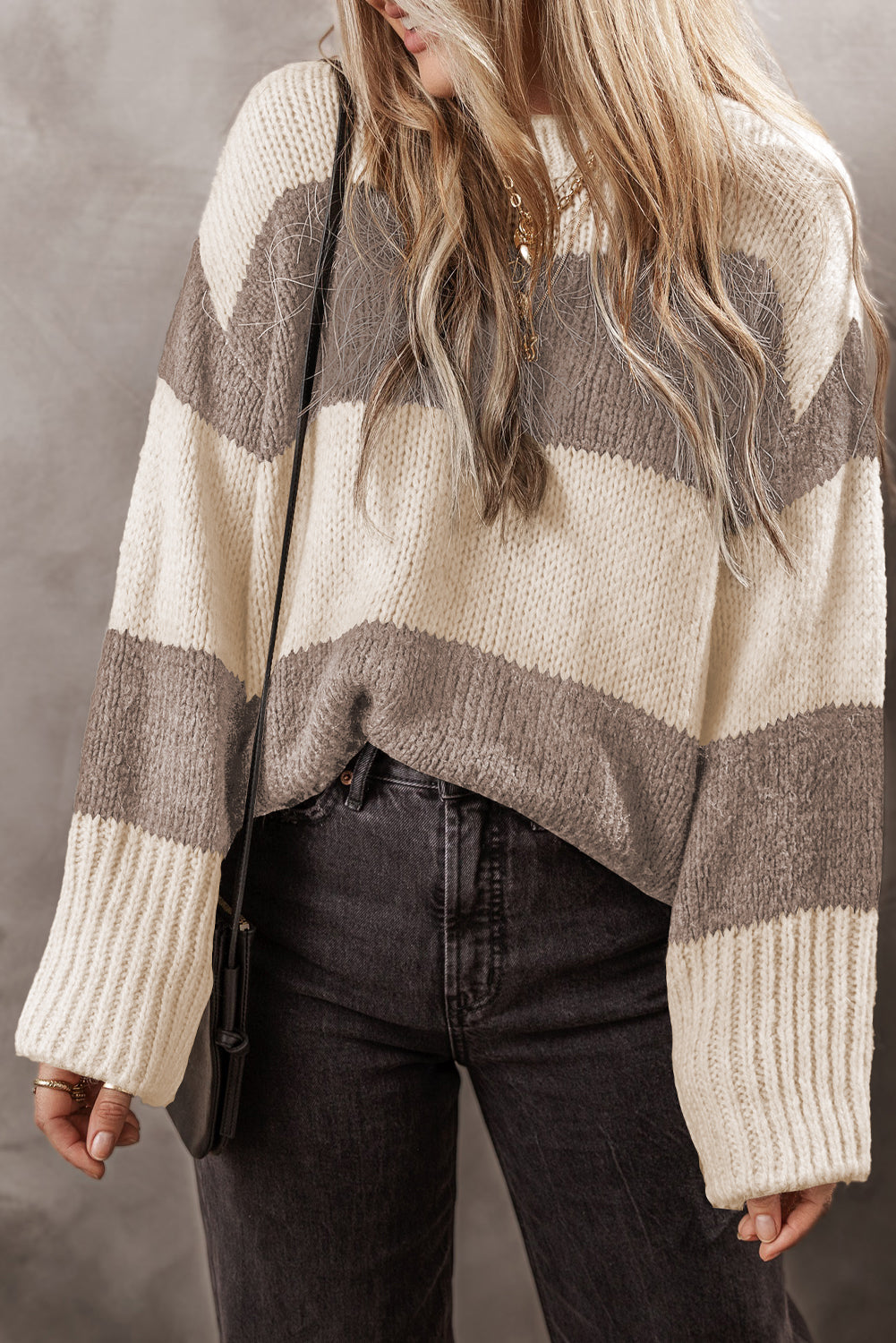 Loose Colorblock Pullover Sweater