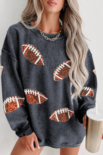 Sequin Football Sweatshirt