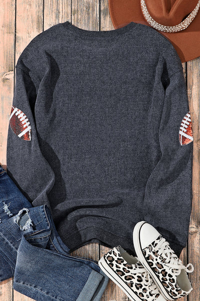 Sequin Football Sweatshirt