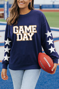 Navy Blue "GAME DAY" Pullover Sweatshirt