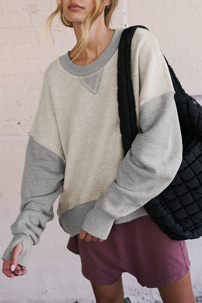 Thumbhole Block Sweatshirt