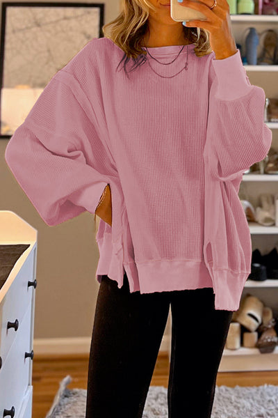 Oversized Bishop Knit Split Sleeve Sweatshirt