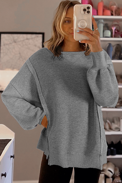 Oversized Bishop Knit Split Sleeve Sweatshirt